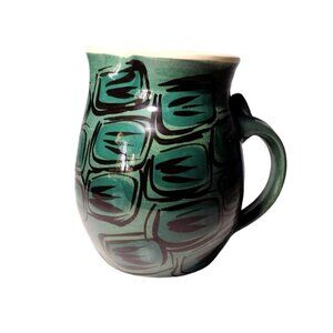 Martha Cook Studio Art Pottery Pitcher Handmade Turtle Shell Vintage Atlanta GA